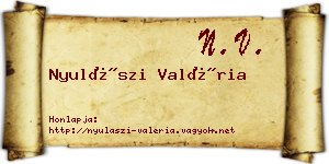 Nyulászi Valéria névjegykártya